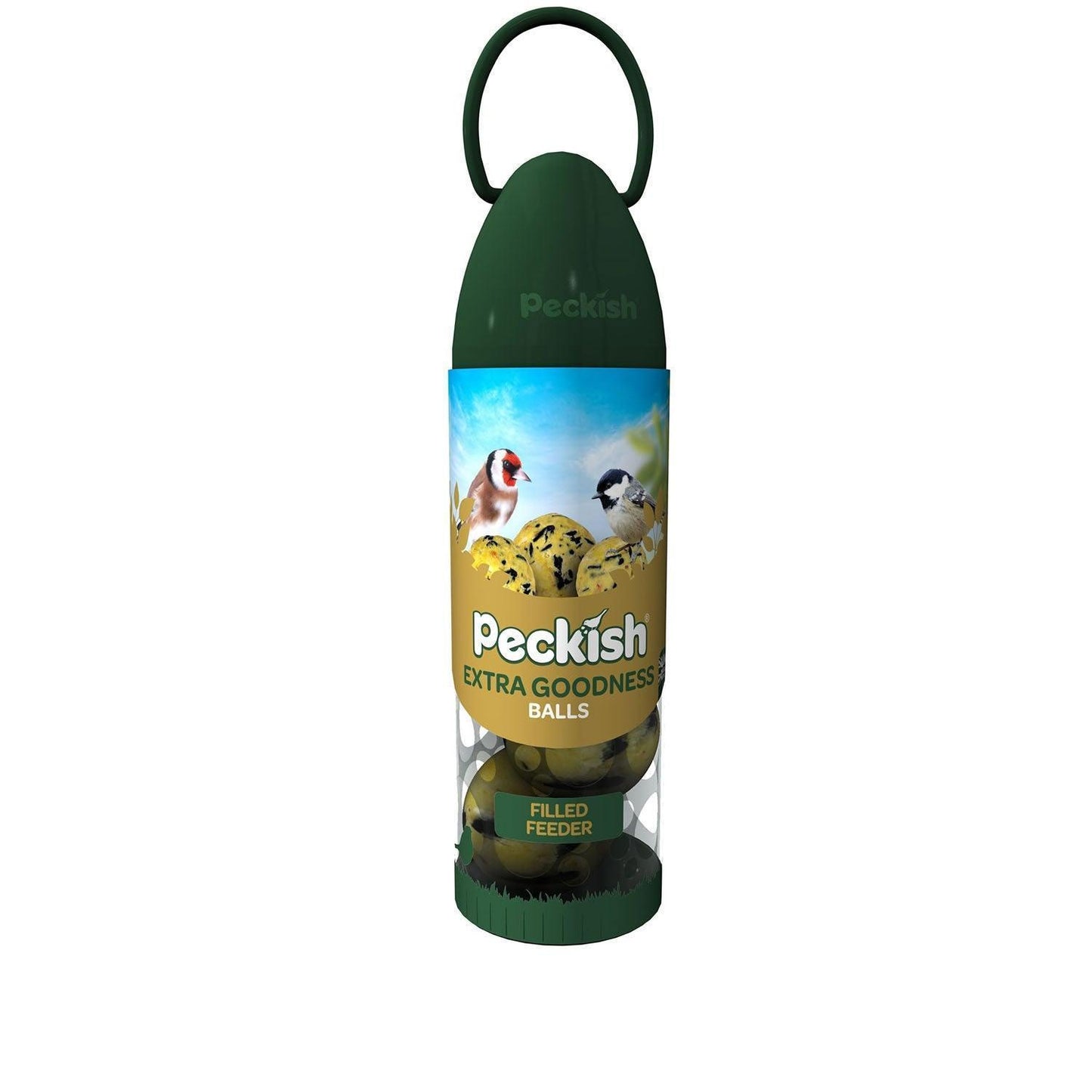 PECKISH EXTRA GOODNESS BALLS FILLED FEEDER - just hang and go