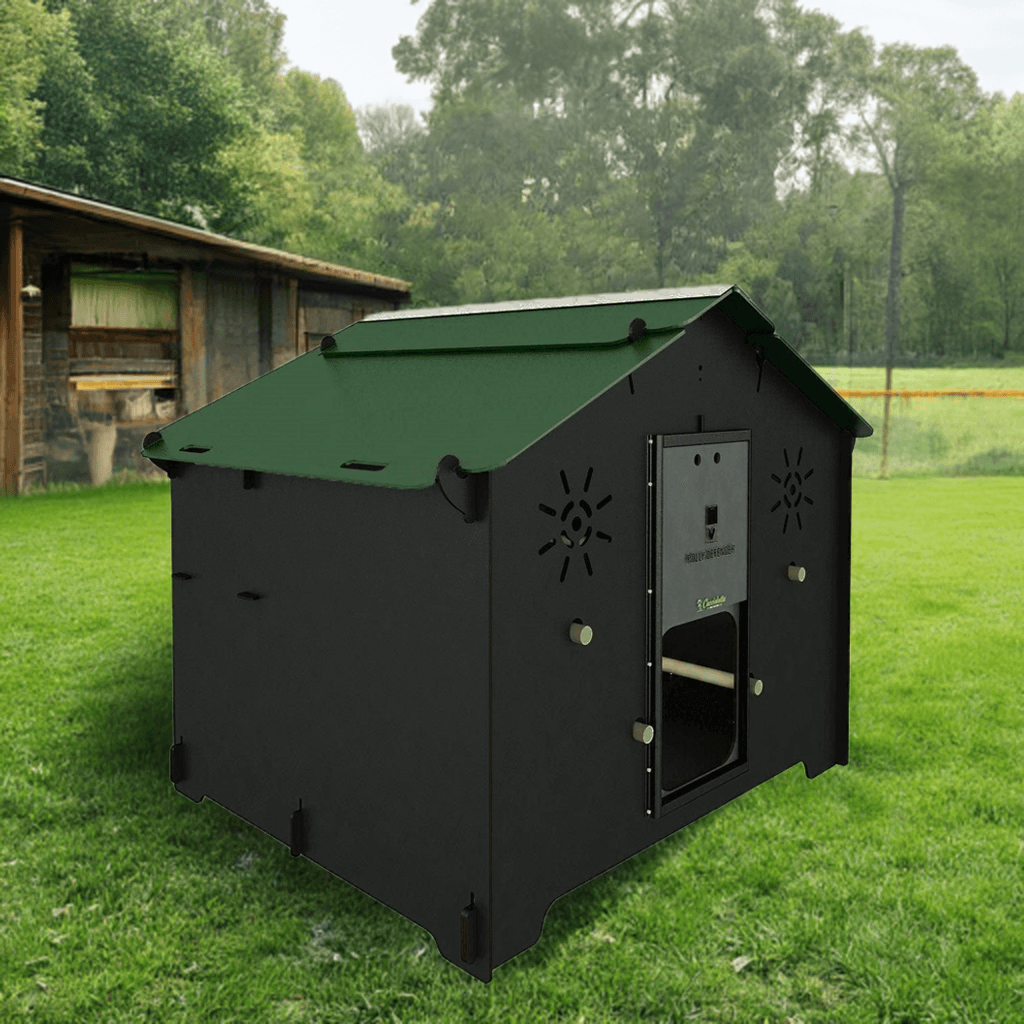 Easicoop Chalet 2XL - HPL Chicken Coop up to 18 large Birds (black)