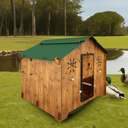 Easicoop Farm - HPL Chicken/Duck/Goose/Rearing Coop up to 18 large Birds (wood finish)